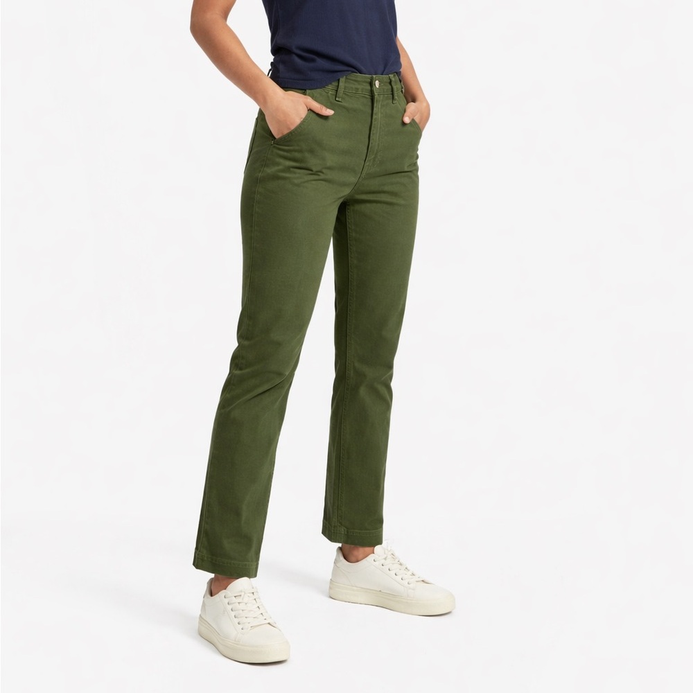 Everlane Straight Leg Olive Green Jeans Women’s Size 8